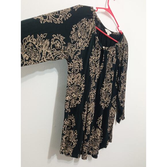 Lucky Brand Women's Shirt Black Boho Festival Hippie Tunic Size 1XL - Picture 3 of 10